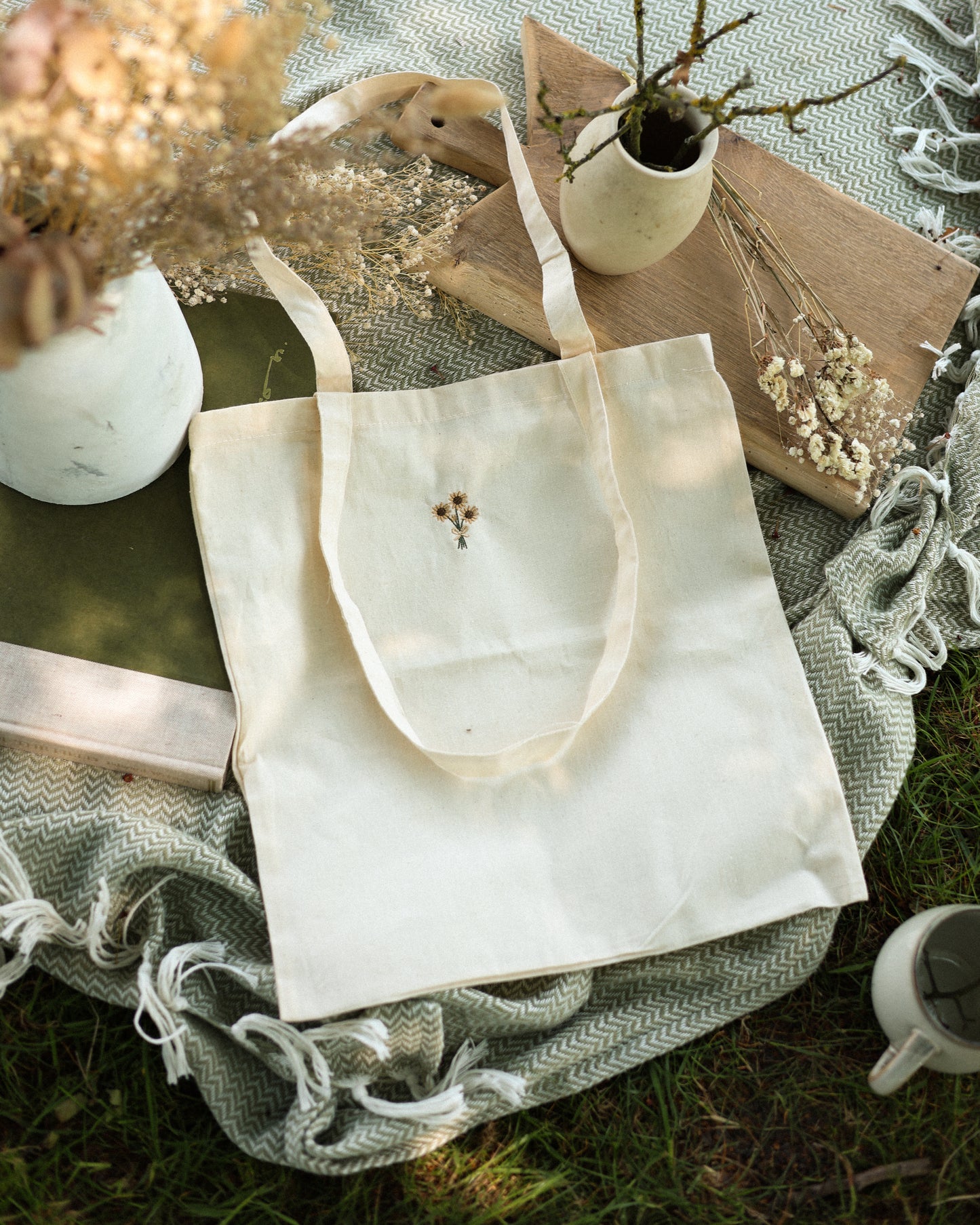 Embroidered Tote Bag - Sunflower Season