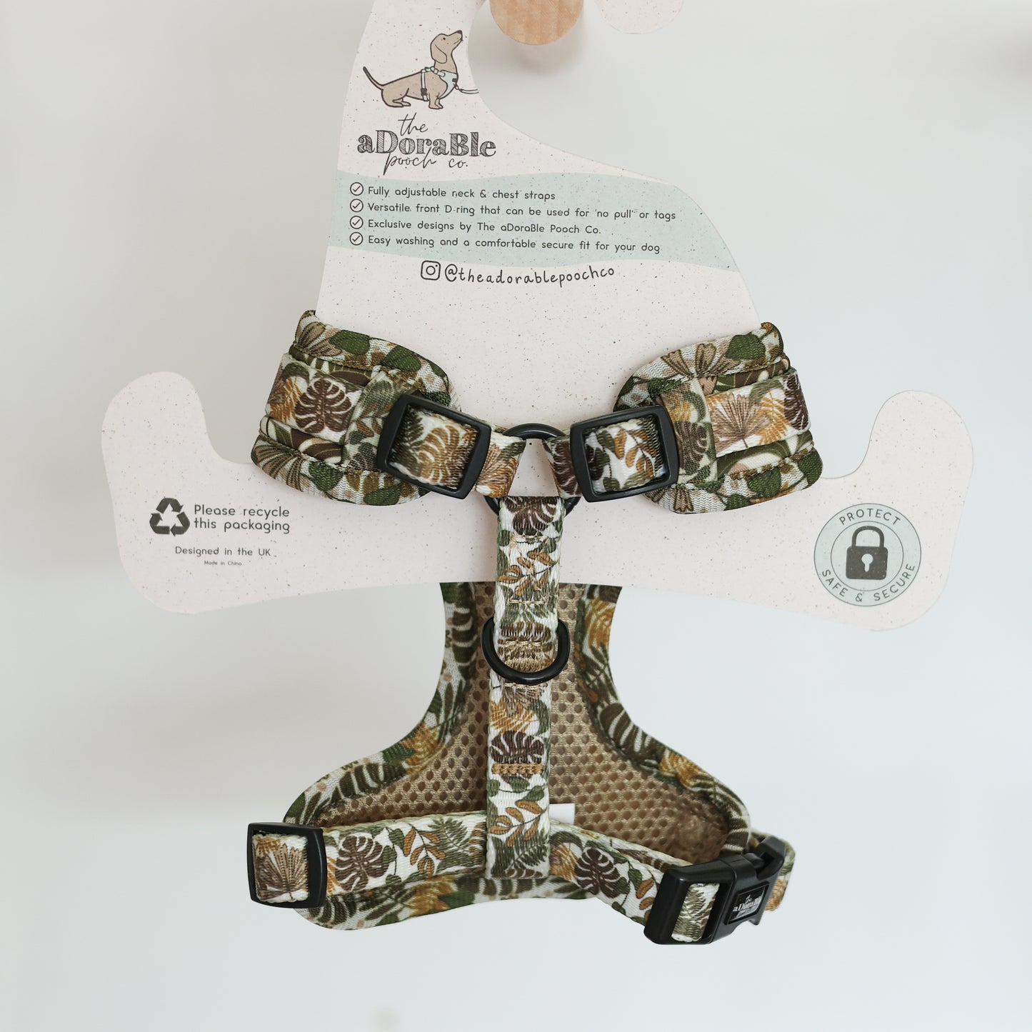 Adjustable Dog Puppy Harness - In The Jungle - XXS