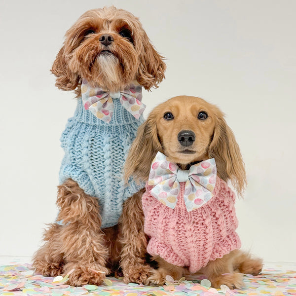 Hand Knitted Dachshund Jumper - Marshmallow Pink