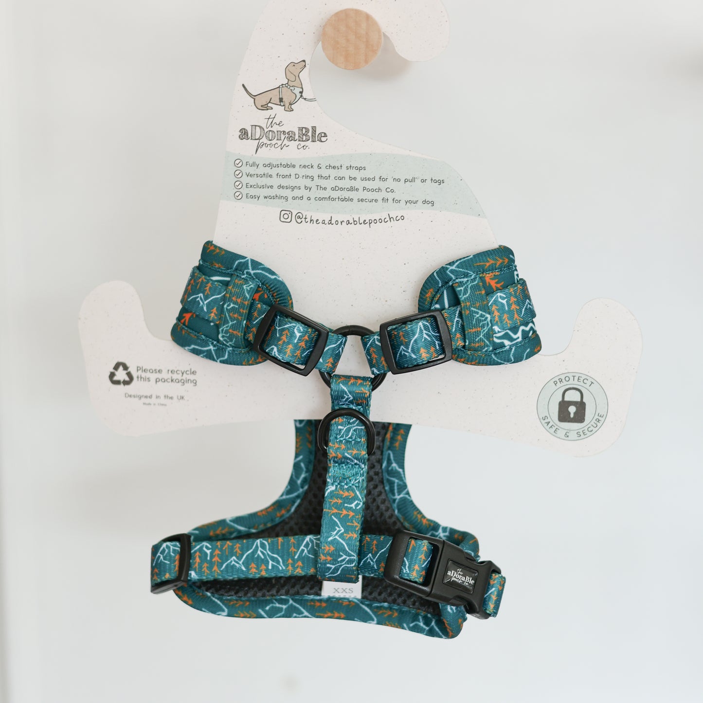 Adjustable Dog Puppy Harness - Alpine Adventure - XXS