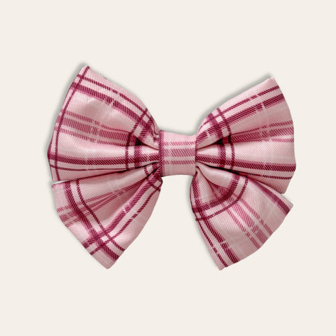 Sailor Bow Tie - LUXE Rose Quartz Plaid