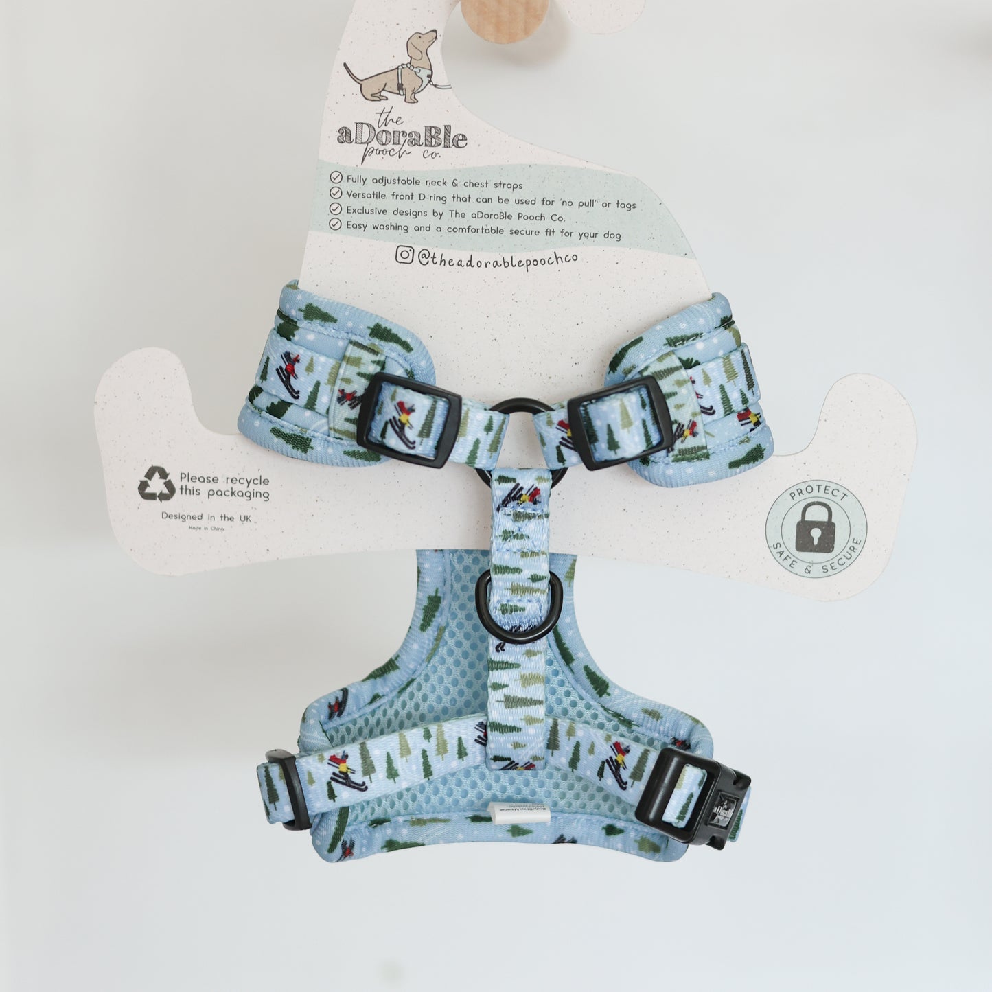 Adjustable Dog Puppy Harness - Apres Ski - XXS