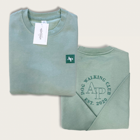 Embroidered Lightweight Sweatshirt - Classic Collection - Emerald Green