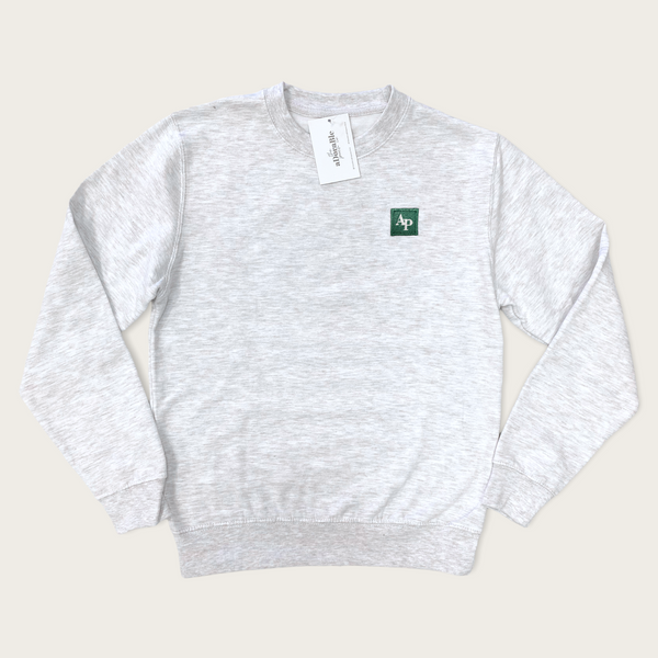 Embroidered Lightweight Sweatshirt - Classic Collection - Emerald Green / Grey