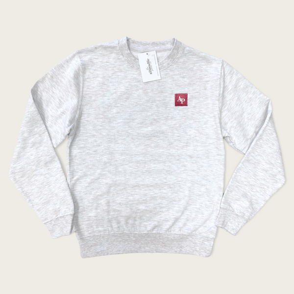 Embroidered Lightweight Sweatshirt - Classic Collection - Dusty Rose / Grey