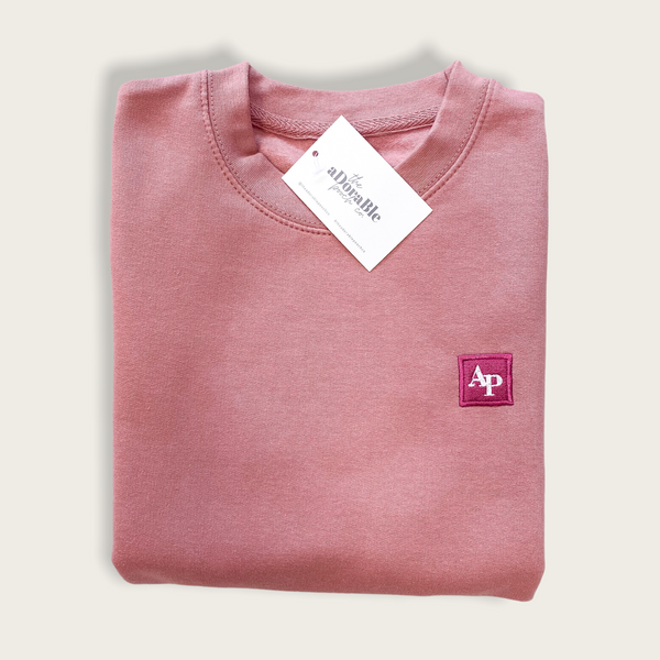 Embroidered Lightweight Sweatshirt - Classic Collection - Dusty Rose