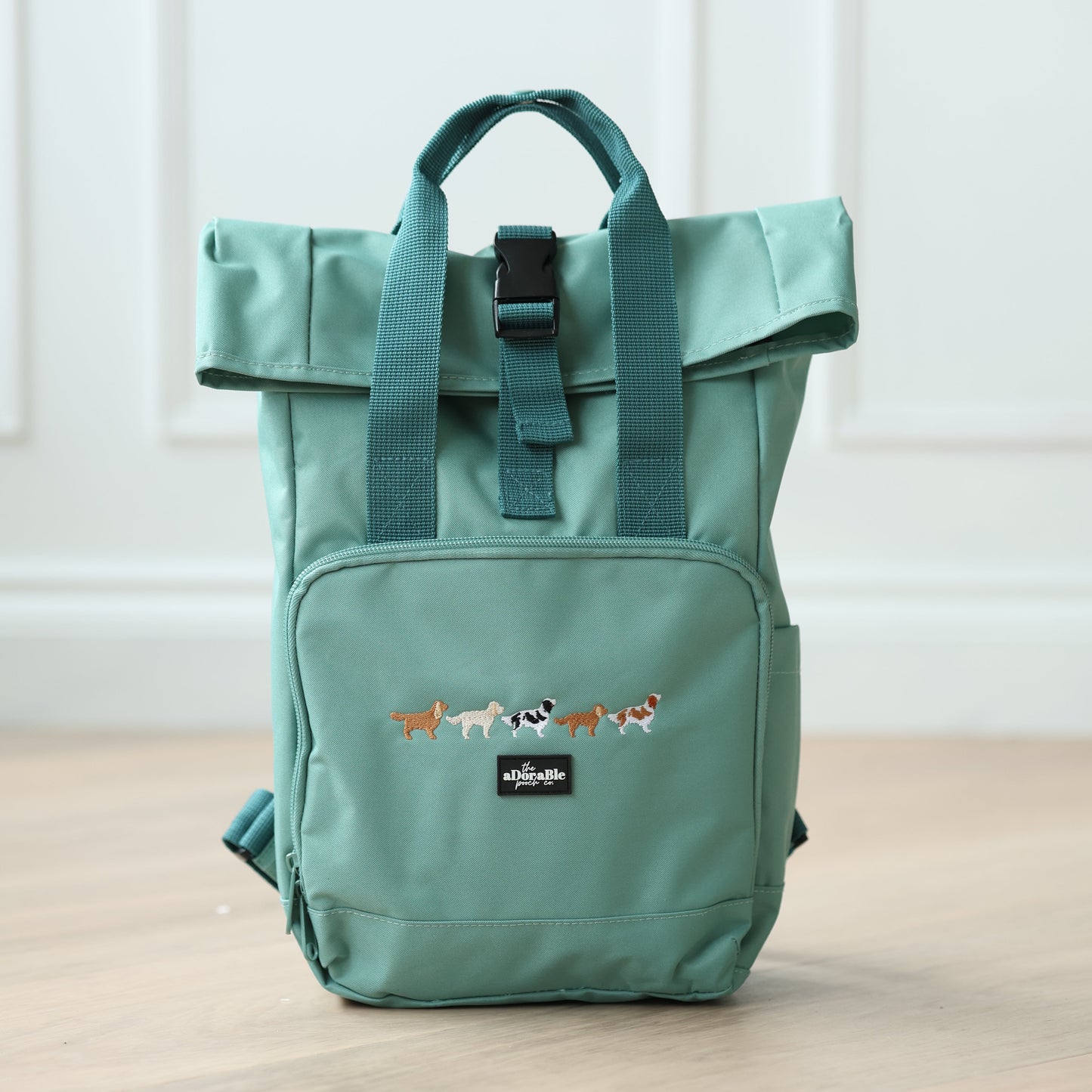 Backpack - Spaniel and Doodles - Light Teal - SAMPLE