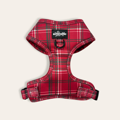 Adjustable Harness - LUXE Berry Red Plaid