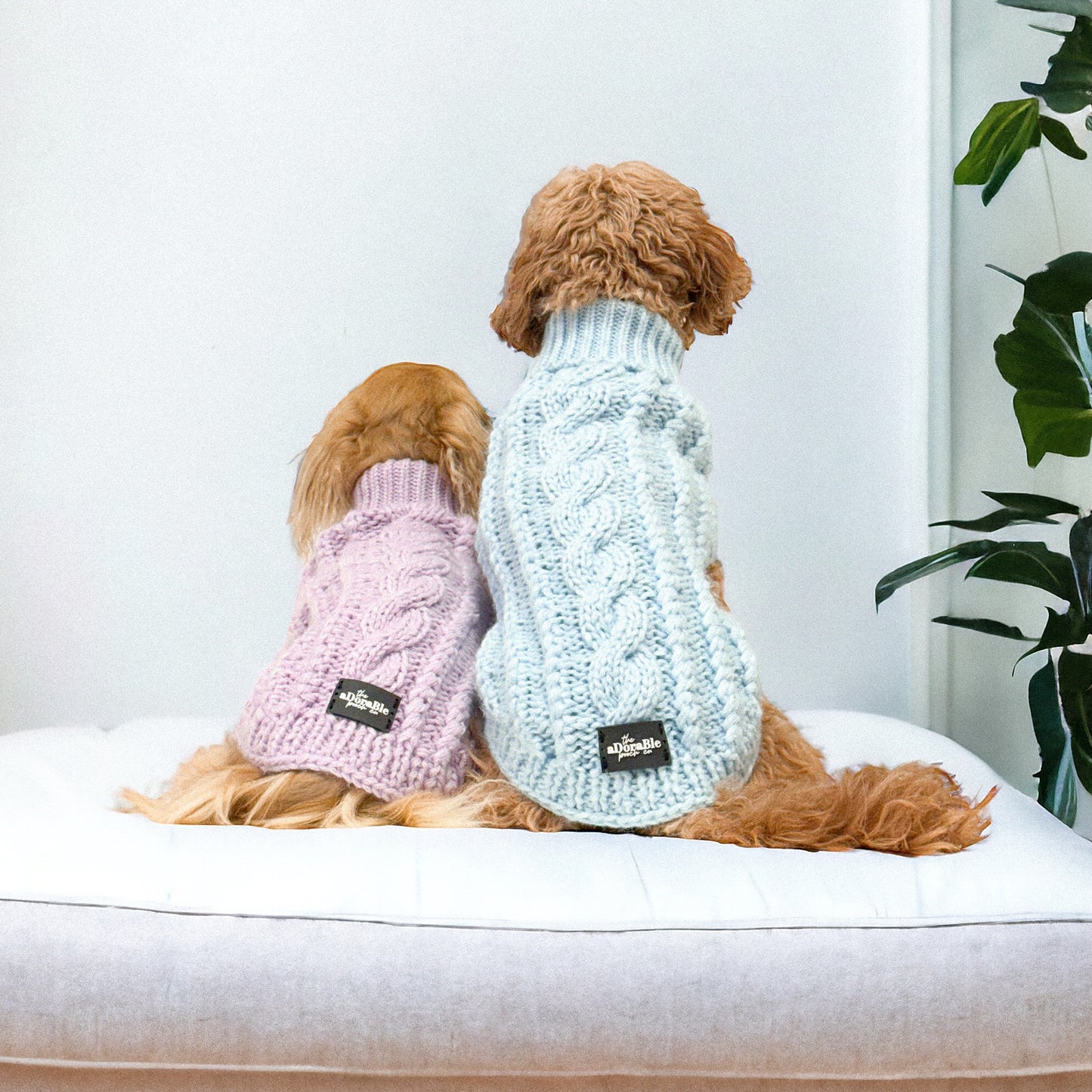 Hand Knitted Dachshund Jumper - Ice Blue