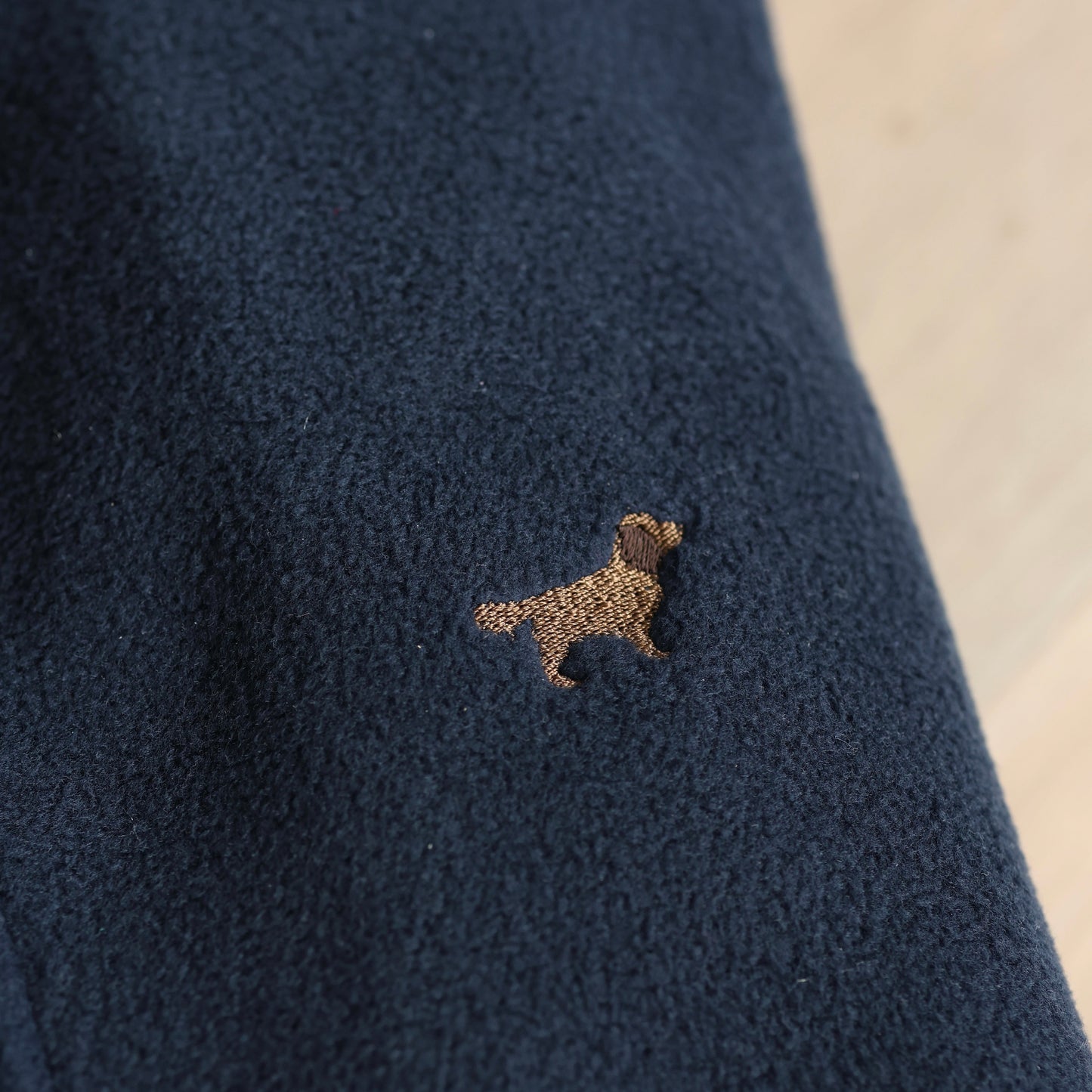 Embroidered Oversized Outdoor Full Zip Fleece - Brown Springer Spaniel - Navy - SAMPLE - XS