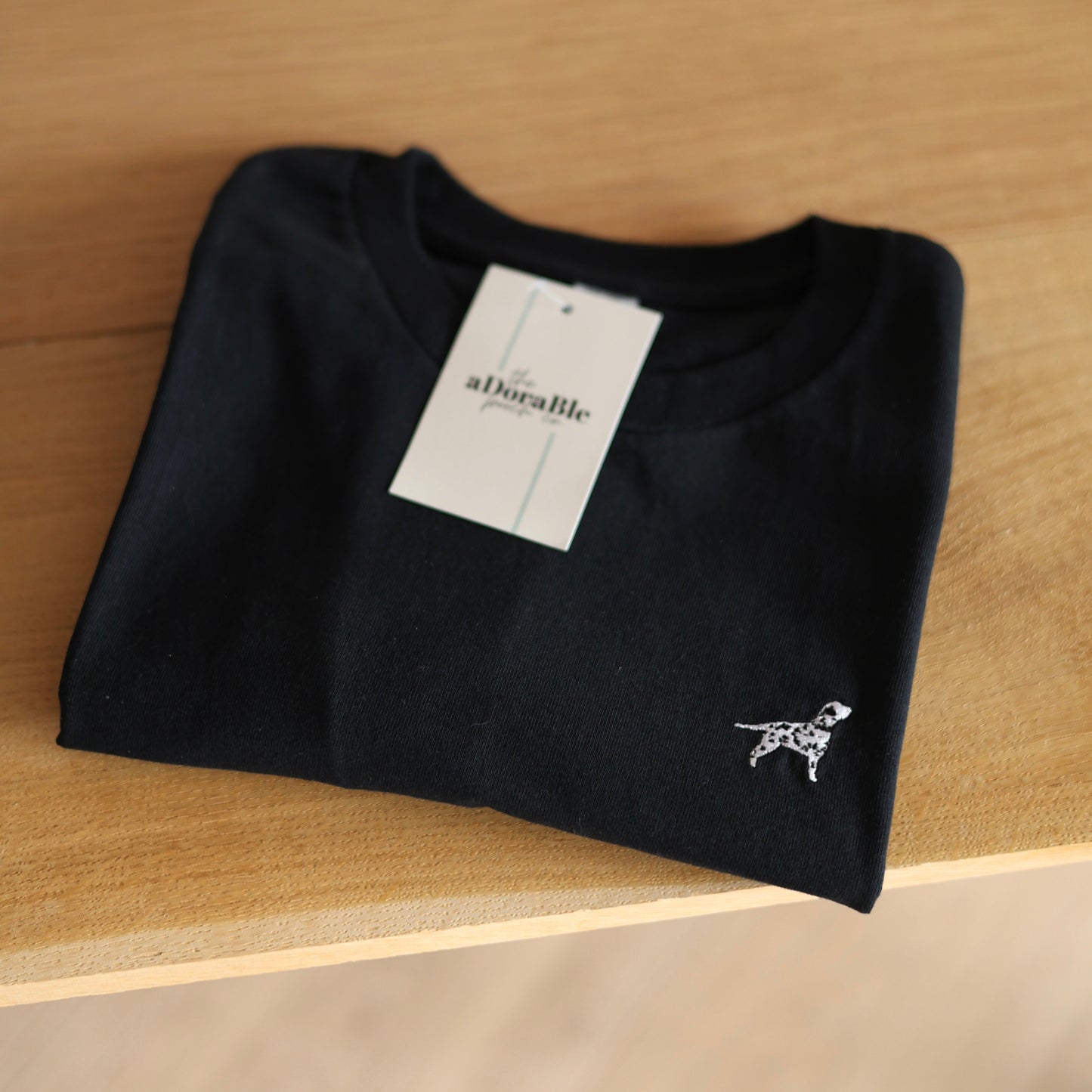 Embroidered Dalmatian T-Shirt - Black - Sample - Multiple Sizes