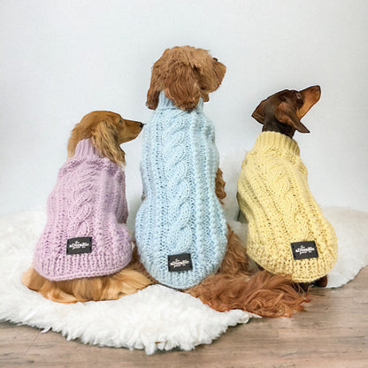 Hand Knitted Dachshund Jumper - Lavender