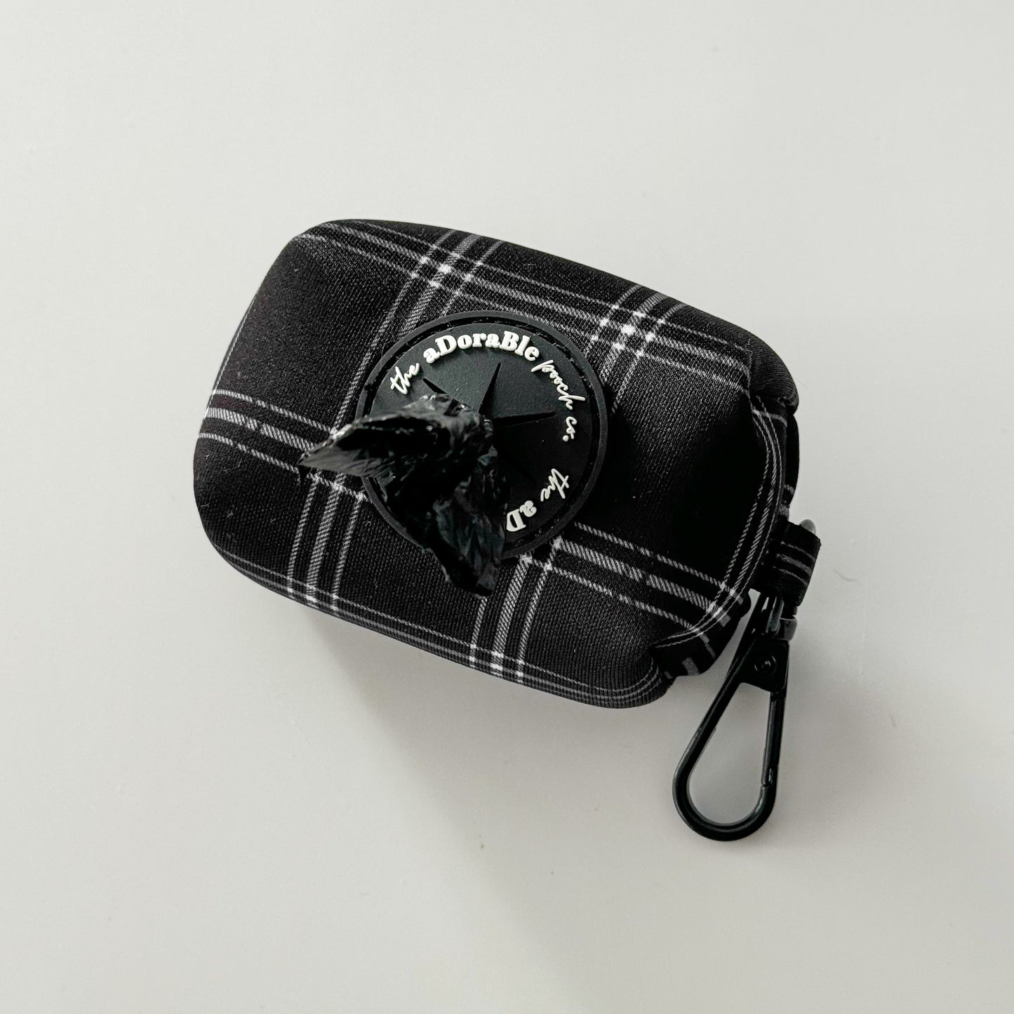 Poop Bag Holder - LUXE Noir Plaid