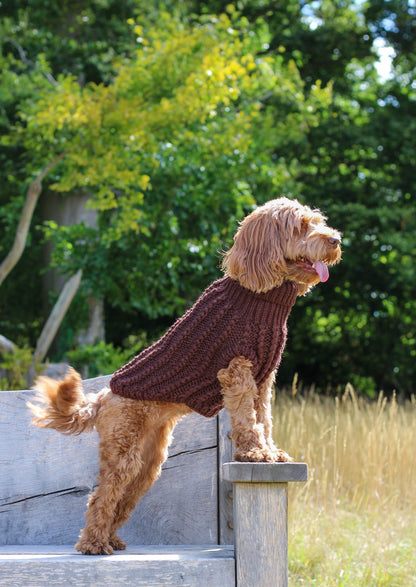 Hand Knitted Dog Jumper - Chocolate (seconds)