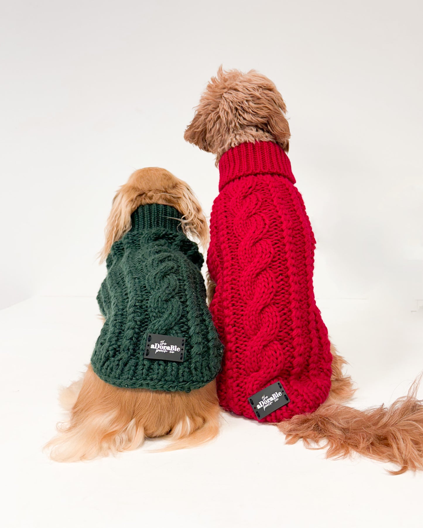 Hand Knitted Dachshund Jumper - Berry Red