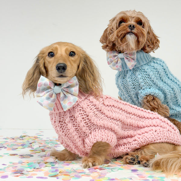 Hand Knitted Dachshund Jumper - Marshmallow Pink