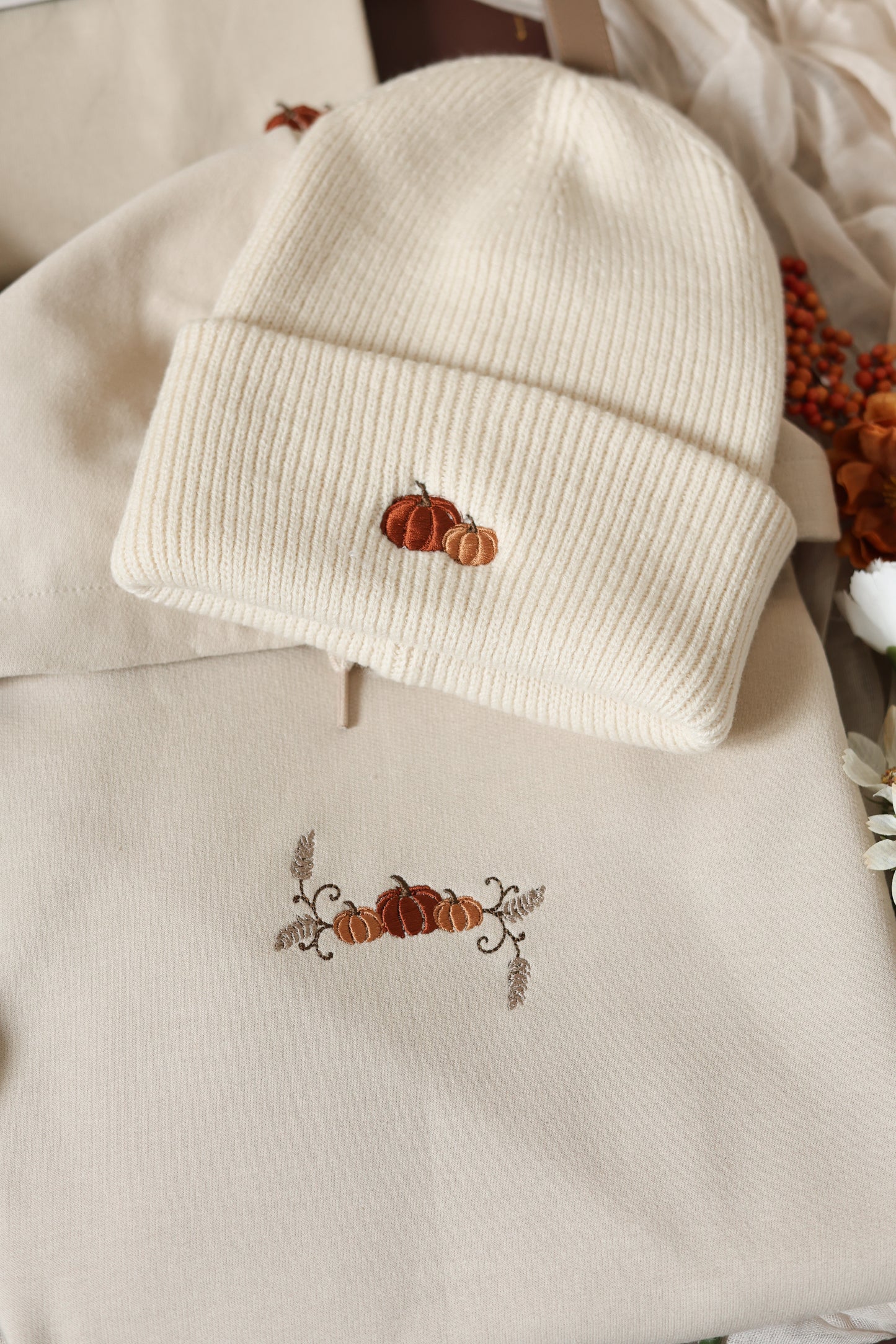 Classic Beanie - Pumpkin Farm - Cream