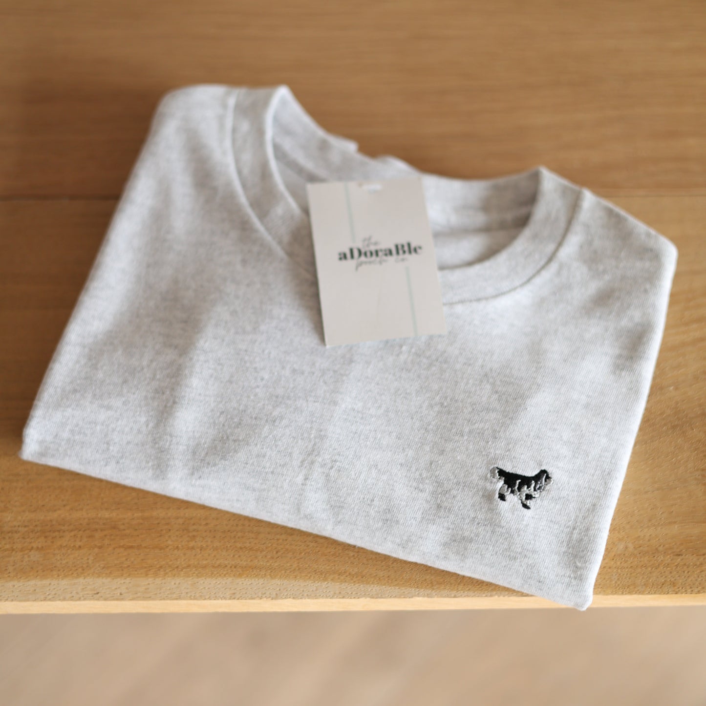 Embroidered Cocker Spaniel T-Shirt - Ash Grey - Sample - Multiple Sizes