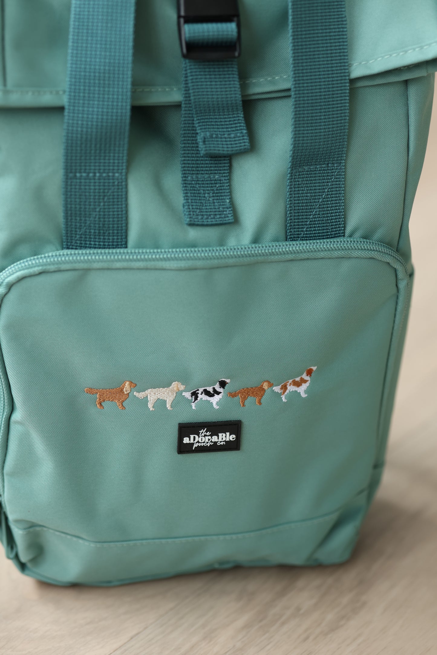 Backpack - Spaniel and Doodles - Light Teal - SAMPLE