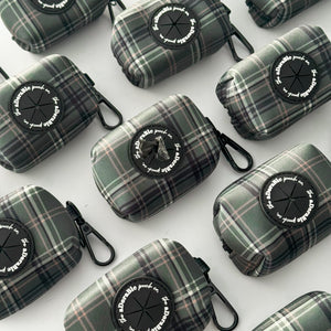 Poop Bag Holder - LUXE Hunter Green Plaid