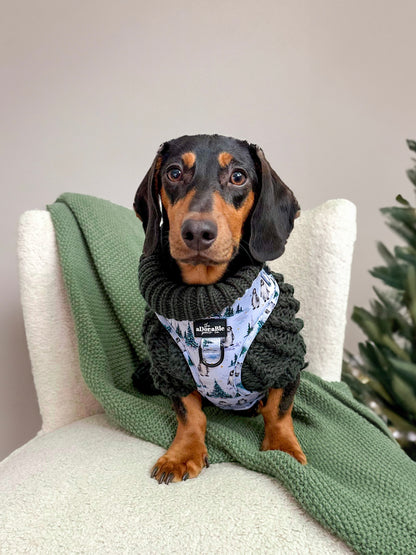 Hand Knitted Dachshund Jumper - Spruce Green