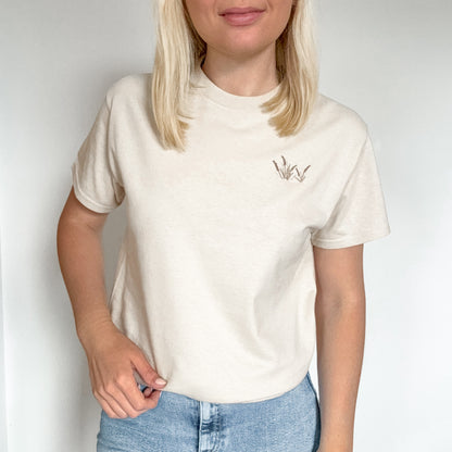 Embroidered AP T-Shirt - Coastal Beach Grass - Sand