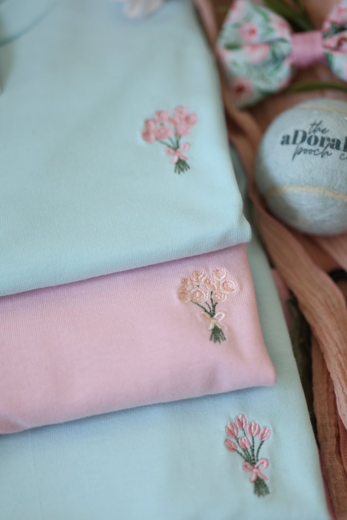 Embroidered AP T-Shirt - Peony Petals