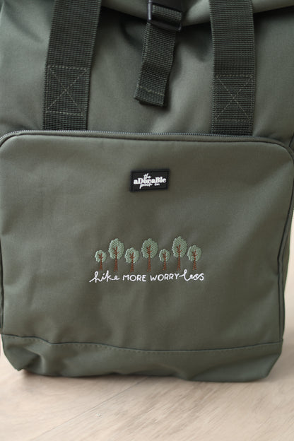Mini Backpack - Hike More Worry Less - Green - SAMPLE