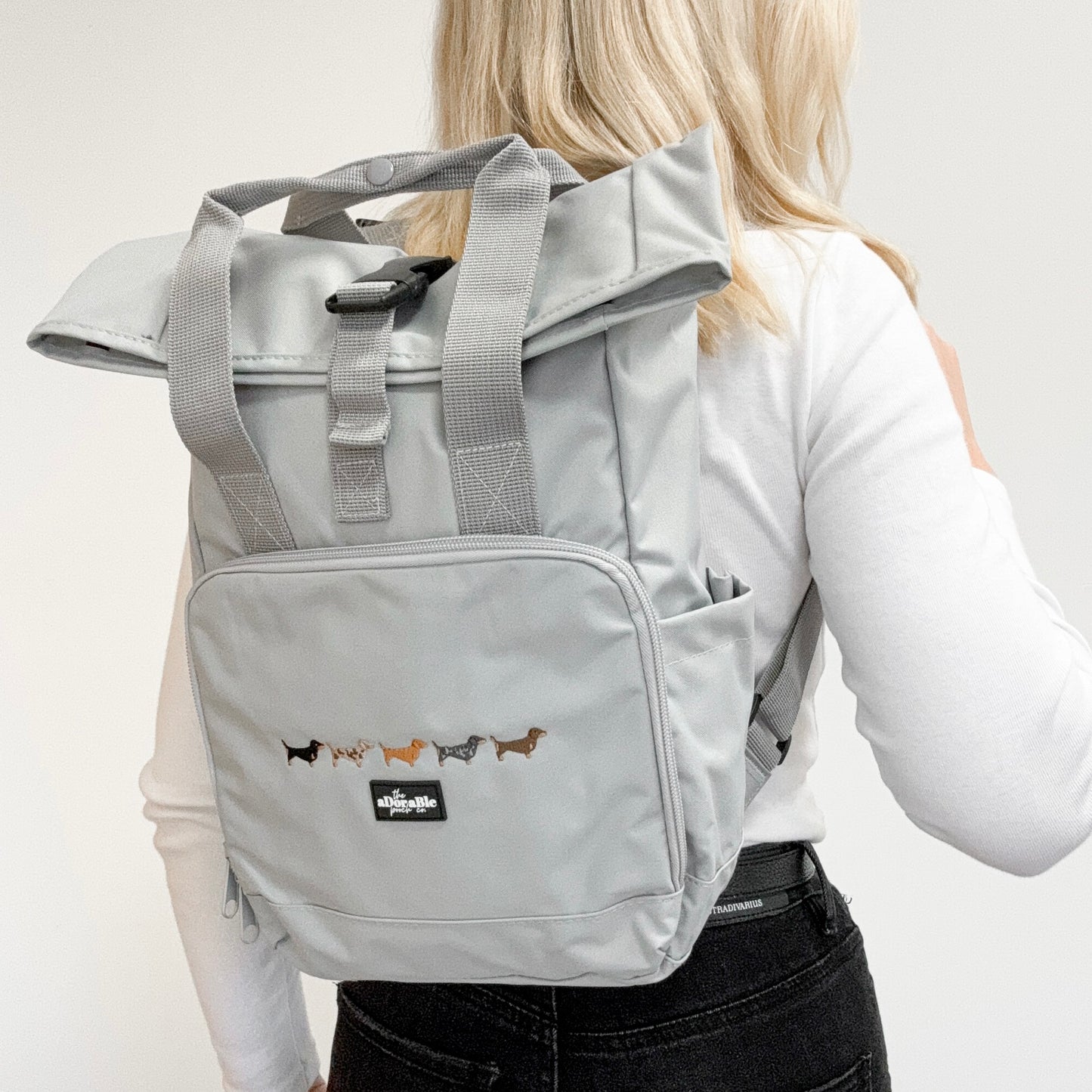 Mini Backpack - Dachshunds - Grey