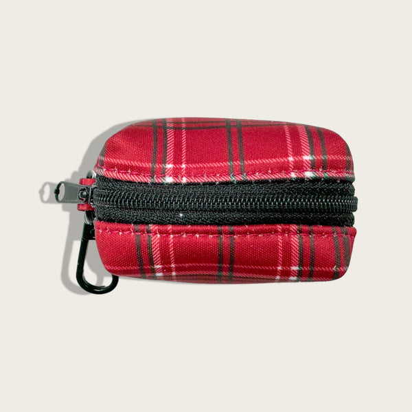 Poop Bag Holder - LUXE Berry Red Plaid