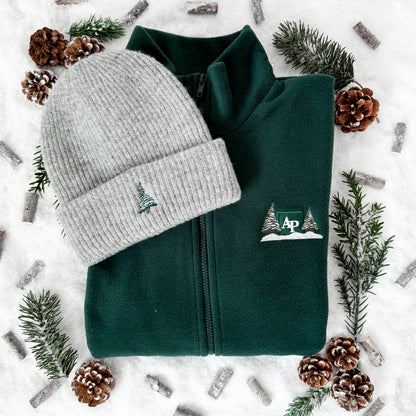 Embroidered Oversized Outdoor Full Zip Fleece - Arctic Spruce