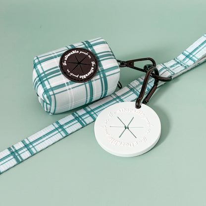 Poop Bag Holder - LUXE Frosted Mint Plaid