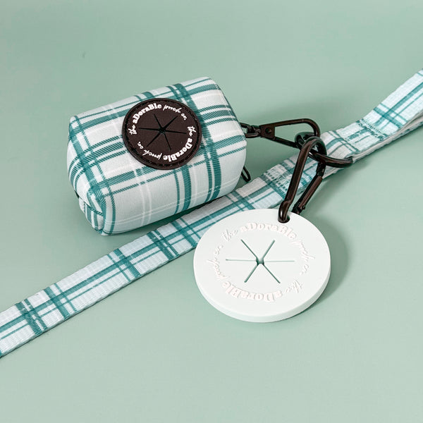 Poop Bag Holder - LUXE Frosted Mint Plaid