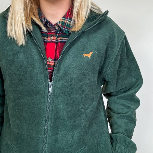 Embroidered Oversized Outdoor Full Zip Fleece - Choose Your Breed - Forest Green