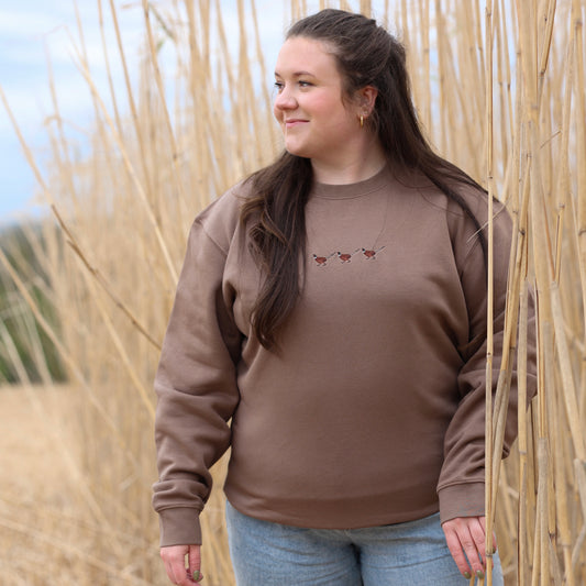 Embroidered Signature Sweatshirt - Farmland Pheasant - Mocha