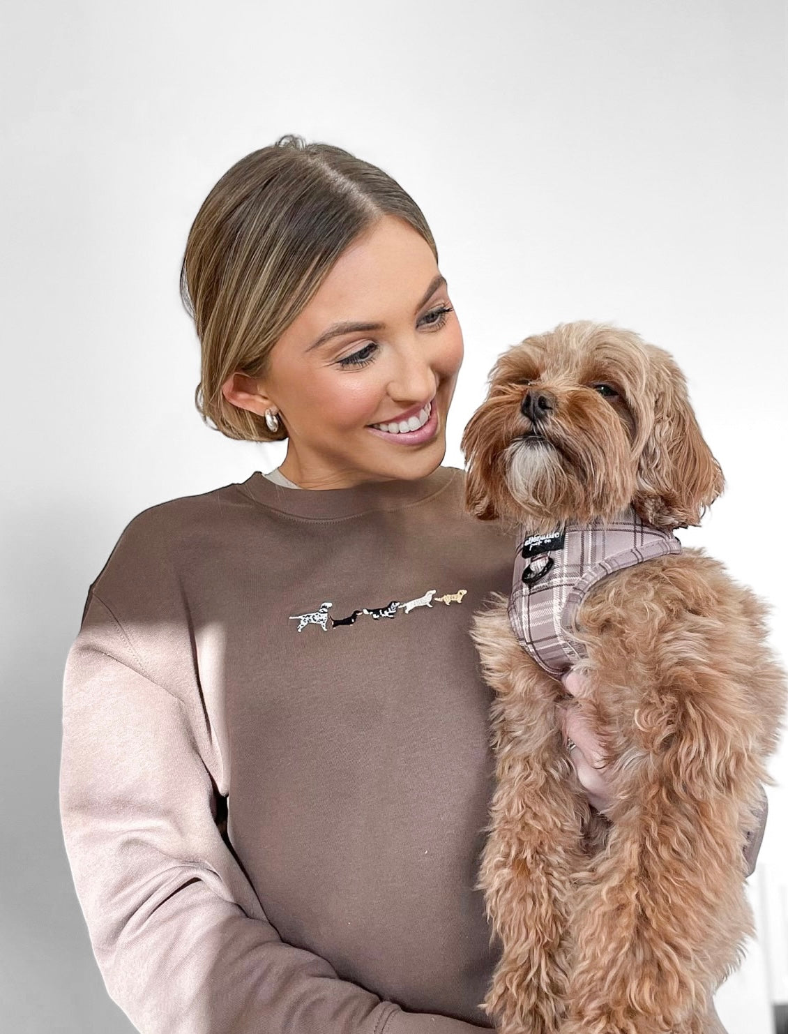 Embroidered Signature Sweatshirt - Mixed Breed - Mocha