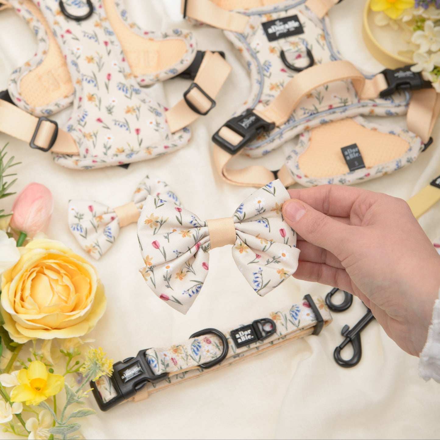Dog Sailor Bow Tie - Spring Garden