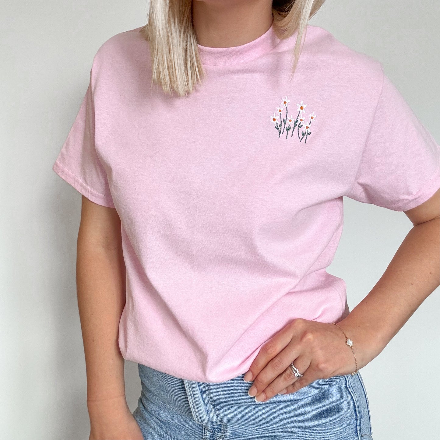 Embroidered AP T-Shirt - Dandy Daisy