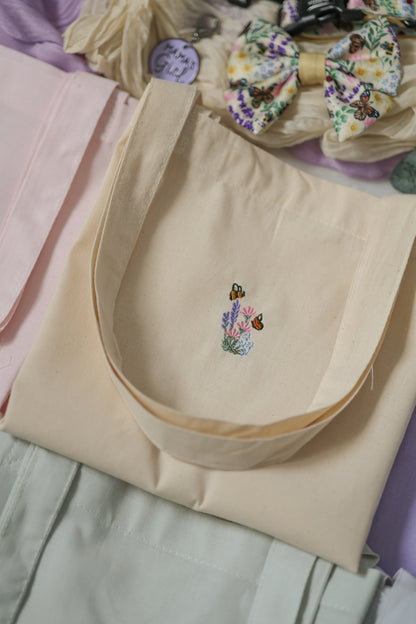 Embroidered Tote Bag - Bumbles & Butterflies