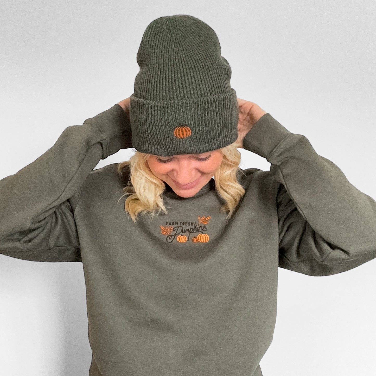 Classic Beanie - Pumpkin Harvest - Olive Green