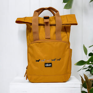 Mini Backpack - Dachshunds - Mustard Yellow