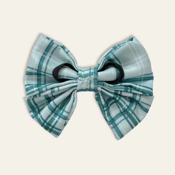Sailor Bow Tie - LUXE Frosted Mint Plaid
