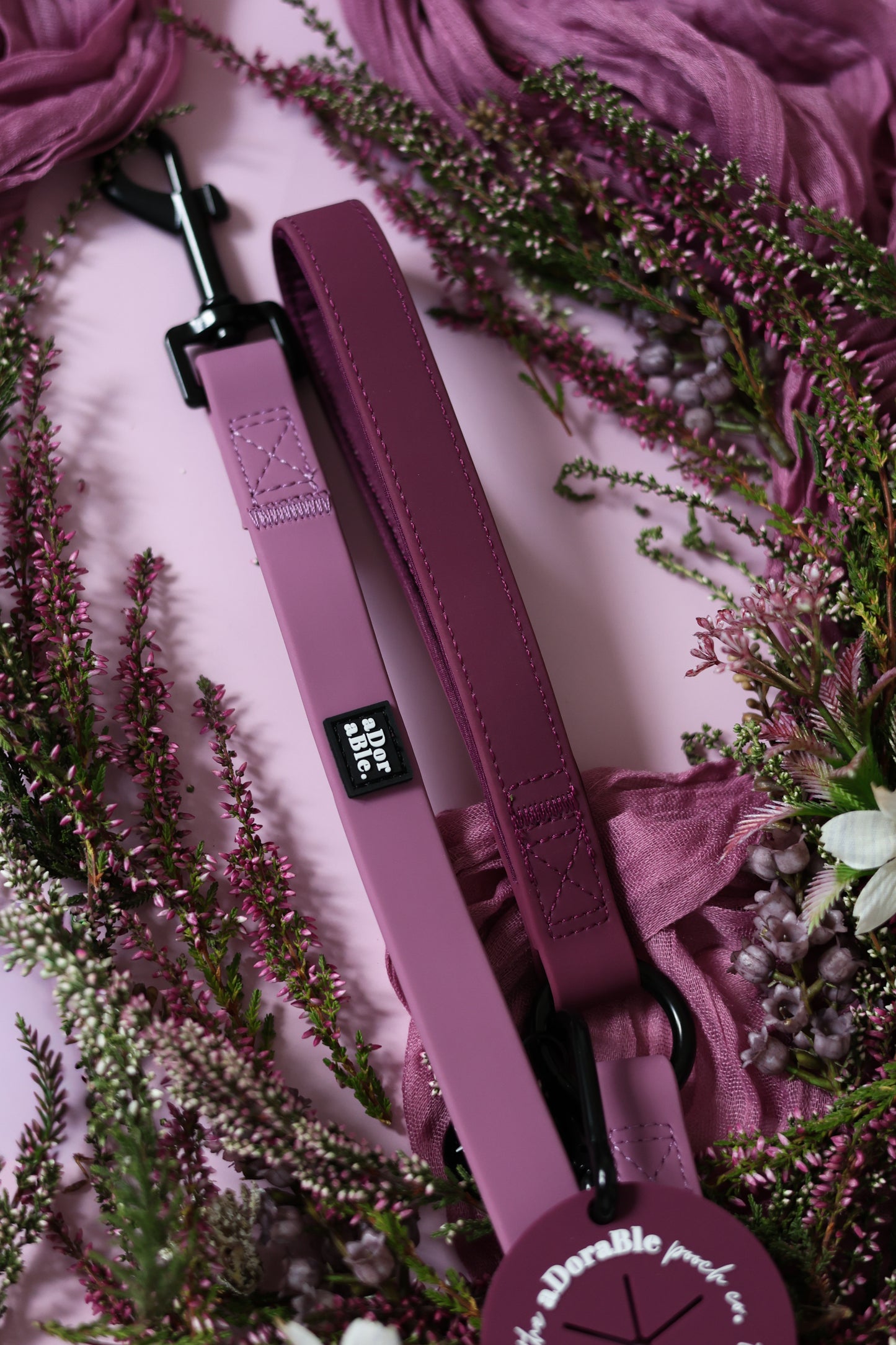 HydroFlex™ Two-tone Waterproof Dog Lead - Mauve