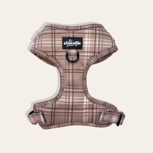 Adjustable Harness - LUXE Mocha Plaid