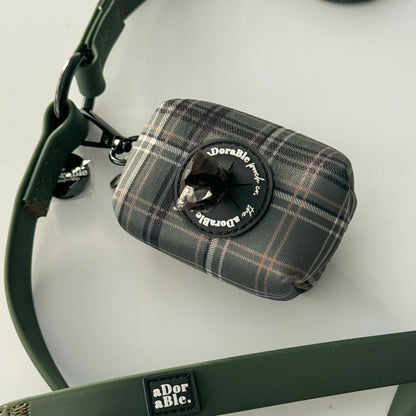 Poop Bag Holder - LUXE Hunter Green Plaid