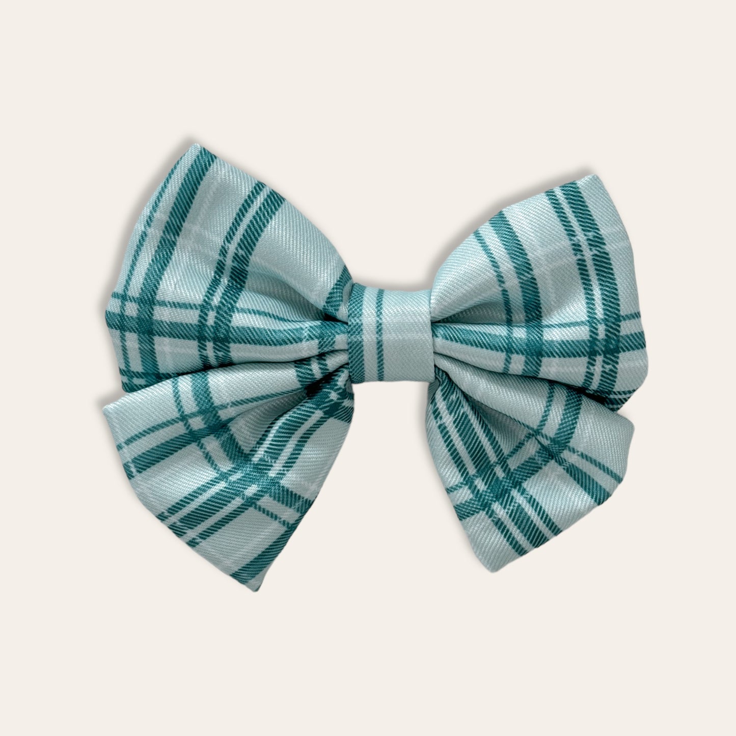 Sailor Bow Tie - LUXE Frosted Mint Plaid