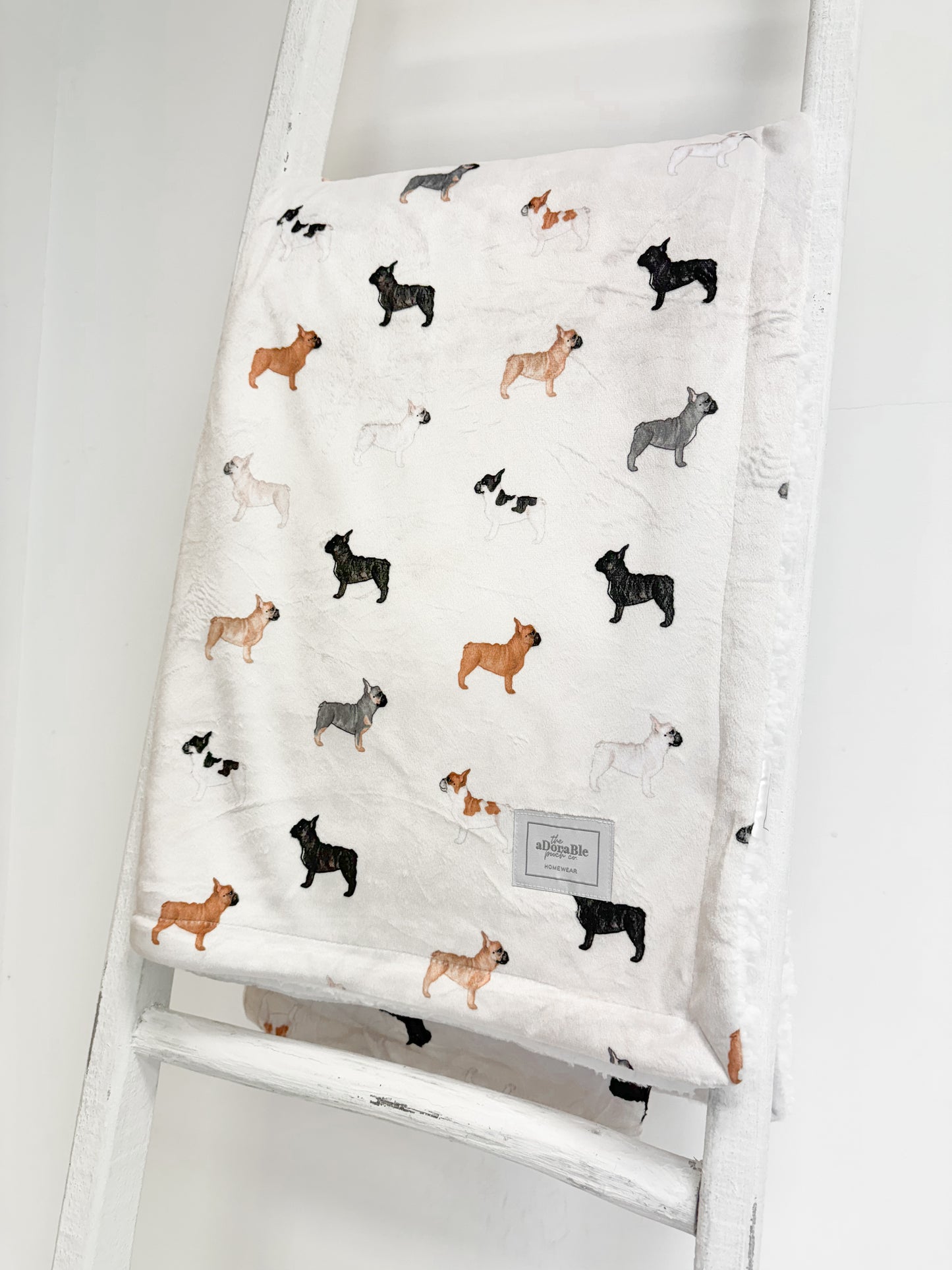 Supersize Soft Blanket - Watercolour French Bulldogs