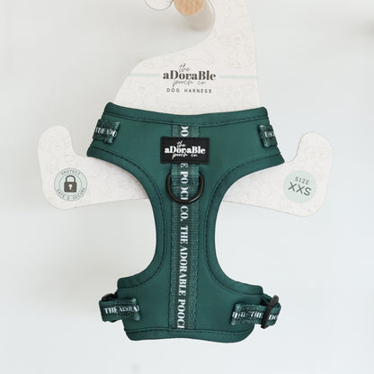 Adjustable Dog Puppy Harness - Classic Collection Emerald - XXS