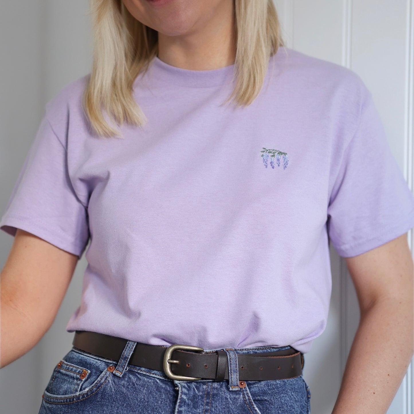 Embroidered AP T-Shirt - Wisteria Waltz - Lilac