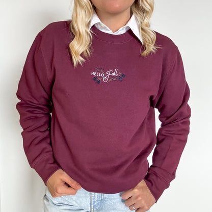 Embroidered Signature Sweatshirt - Bramble Berry - Mulberry